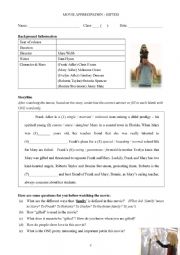 English Worksheet: Moive_Gifted