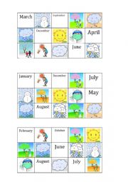 Bingo: seasons, weather, months