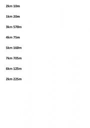 English Worksheet: Counting distance