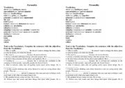 English Worksheet: Personality Adjectives