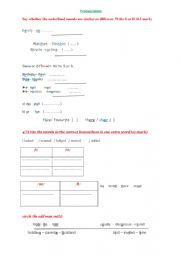 English Worksheet: pronunciation tasks