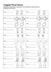 English Worksheet: Irregular Plural Nouns