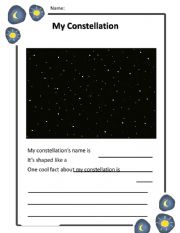 English Worksheet: Create Your Own Constellation