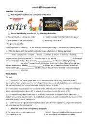 English Worksheet: lifelong learning