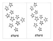 English Worksheet: Sun, moon, stars flip book for coloring