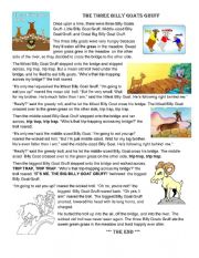 English Worksheet: Past Tense and Contractions in a Classic Story
