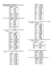 English Worksheet: The Plural of Nouns_Rules