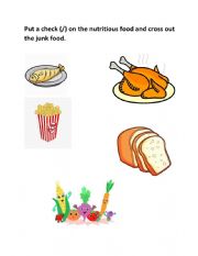 English Worksheet: healthy and unhealthy