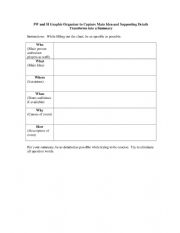 English worksheet: 5w anh 1 H Graphic organizer