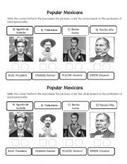 English Worksheet: mexican history famous people