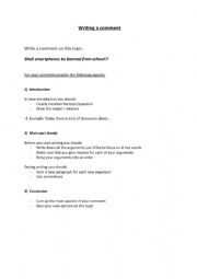 English Worksheet: Structure of a comment