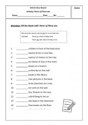 English Worksheet: There is/there are