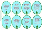 English Worksheet: Christmas riddles and questions cards (With answers)