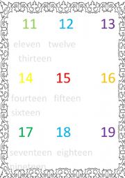 English Worksheet: 11-20 numbers with Elementarz dwa