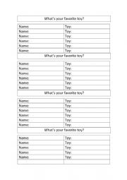 English Worksheet: Whats your favorite toy