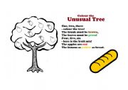 English Worksheet: Colour the unusual tree