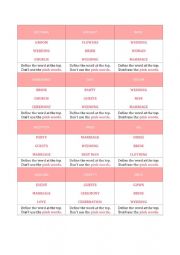English Worksheet: Taboo Card Game