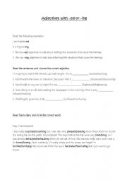 English Worksheet: adjectives with ed and ing