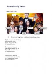 English Worksheet: Adams Family