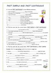 English Worksheet: Past Simple and Past Continuous