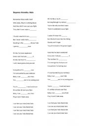 English Worksheet: Halo by Beyonce knowles