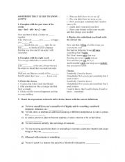 English Worksheet: Somebody that I used to know worksheet