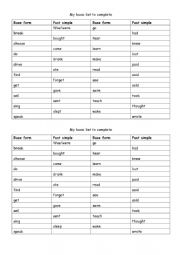 My basic verb list