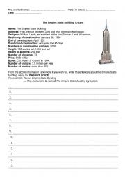 English Worksheet: The Empire State Building