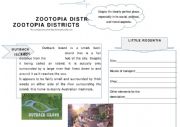 English Worksheet: Zootopia, reading and speaking in groups
