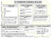 Punctuation - Comma Rules