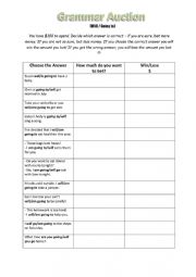 English Worksheet: Grammar casino 