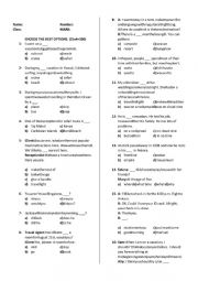 English Worksheet: exam 2