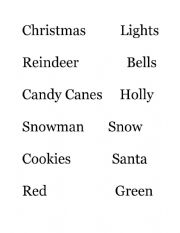 English Worksheet: Christmas Words Cutout Phonics Search
