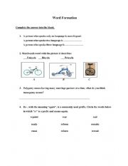 English Worksheet: Word Formation