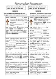 English Worksheet: Tandem Possessive Pronouns