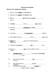 English Worksheet: Adjectives and Adverbs