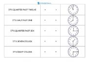 English Worksheet: Match the sentence and the clock