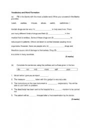 English Worksheet: Vocabulary and Word Formation
