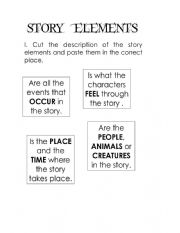 English Worksheet: STORY ELEMENTS