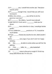 English Worksheet: Conditonal sentences
