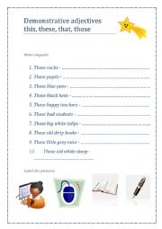 English Worksheet: This, that, these, those