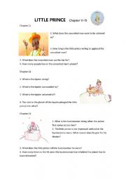 English Worksheet: Little Prince Chapter 11-15