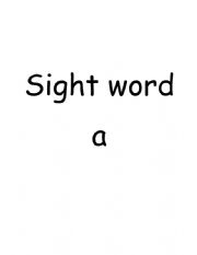 SIGHT WORDS 