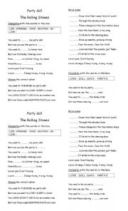 English Worksheet: Party doll the Rolling Stones