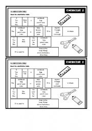 English Worksheet: SUBSTITUTION TABLE (WRITING)