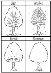 English Worksheet: seasons printable