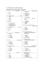 English Worksheet: EXAM B1