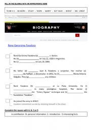 English Worksheet: Favaloros biography