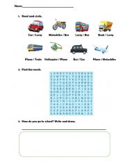 transportation vocabulary, how do you go to school