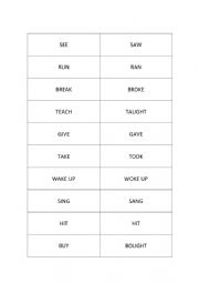 English Worksheet: Memory game